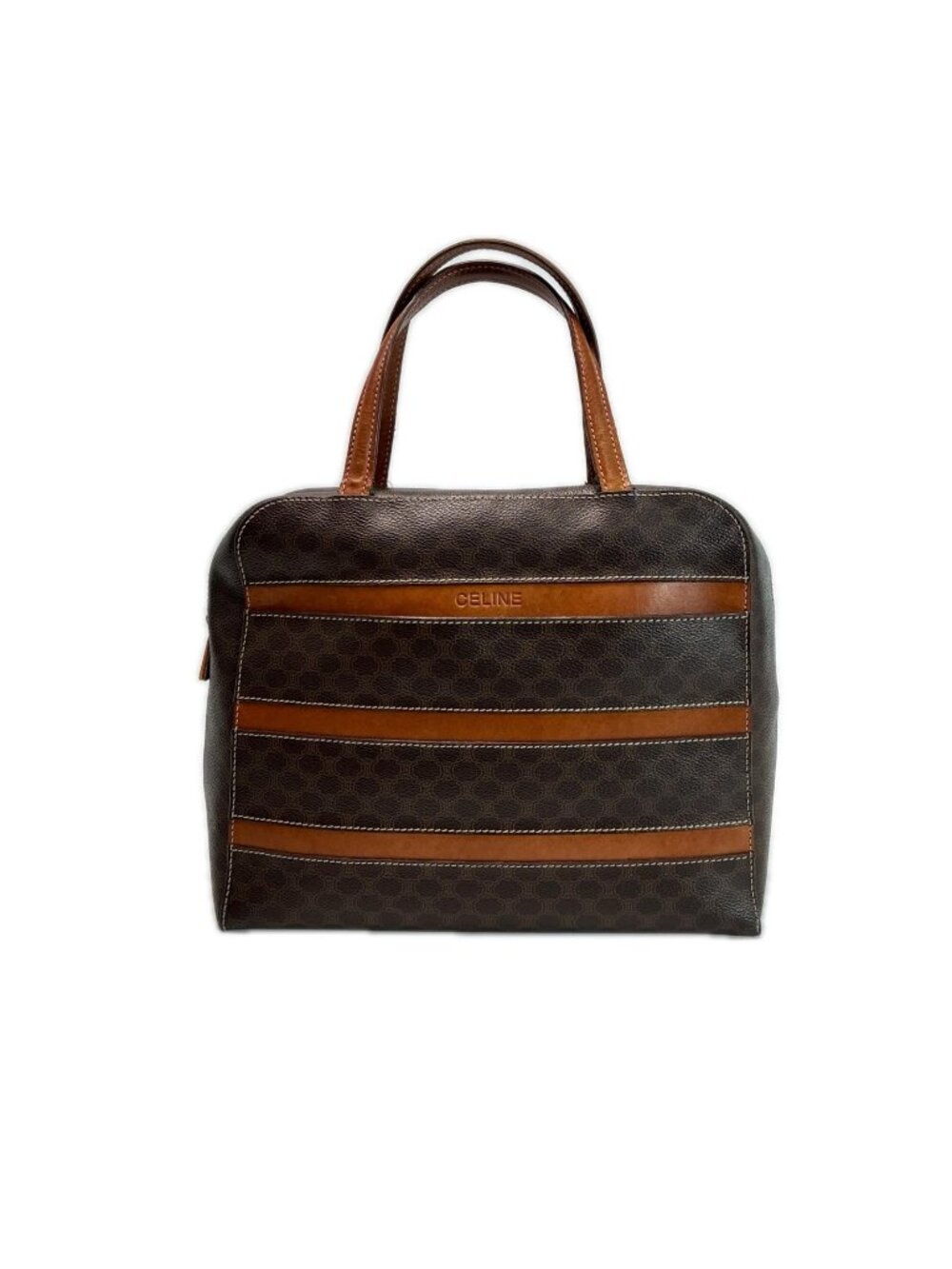Celine Macadam Brown Handbag Leather